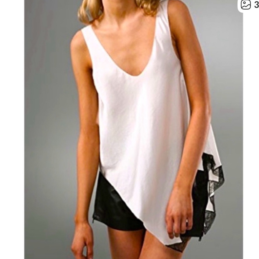 Alexander Wang White Asymmetrical Tank Top